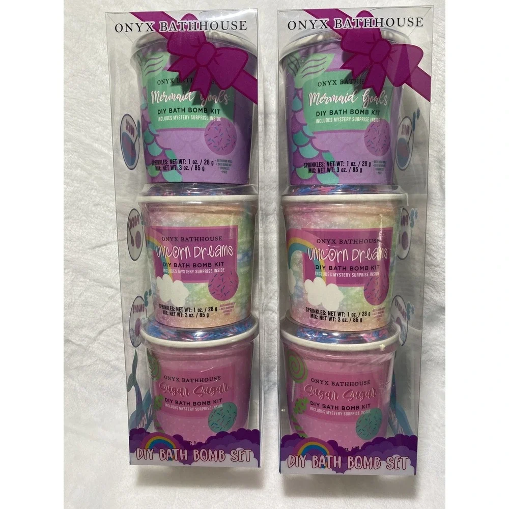 Onyx Bathhouse DIY Bath Bomb Gift Set of 3 | Mystery Surprise in Each